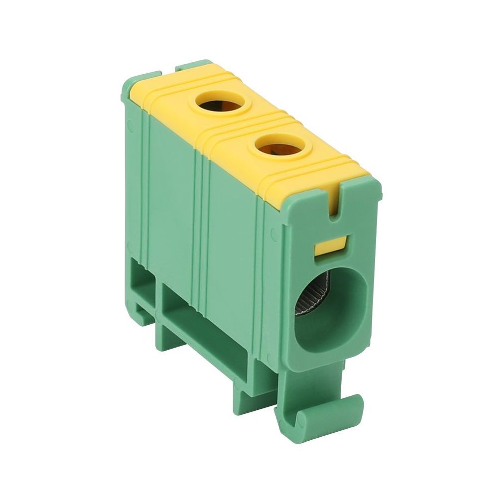 Tracon főáramköri leágazó kapocs, sínre szerelhető, zöld-sárga 2.5-35mm2, 135A FLEAL-35/1ZS