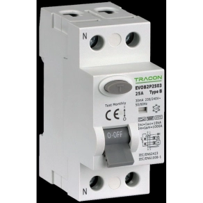   Áram-védőkapcsoló, 2 pólusú 40A, 30mA, 10kA EVOB2P4003 B Tracon