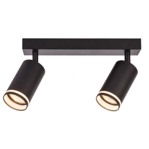   Mennyezeti állítható spot lámpatest, fekete 2xGU10, max.2x35W SPGU10LMA2B Tracon