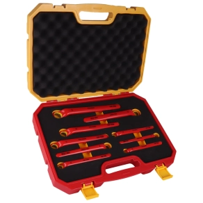   Tracon szigetelt gyűrűskulcs készlet 1000 V-ra, 9 darabos CR-V, 10-24 mm - CSSET9