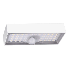   Tracon napelemes LED fali világítótest mozgásérzékelővel, fehér 6W, 4000K, 900lm, IP65, 3,7V, 3Ah - LSBW6W