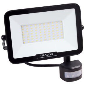   LED fényvető mozgásérzékelővel fekete 50W, 4000K, IP65, 5000lm RSMDSM50W Tracon