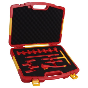   Racsnis imbusz és dugókulcs készlet 1000V-ra szig, 16 db-os CrV, 8-22mm, 4-8mm DSET16 Tracon