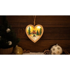   Tracon LED karácsonyi ablakdísz, szarvas, szív, elemes Timer 6+18h, 3LED, 3000K, 2xAAA - CHRHH3WW