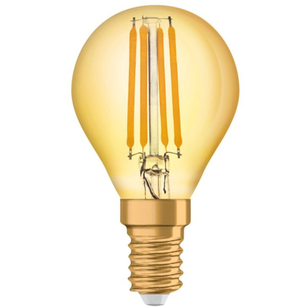 Borostyánszínű E14 filament LED 6 W, melegfehér