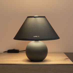   Textil éjjeli lámpa szürke színben, 19 cm - Ariel Rábalux 2146, 1xE14 foglalattal