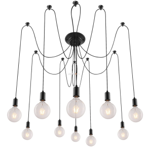   Zsinóros csillár fekete színben 10 foglalattal, állítható - Caspar Rábalux 2224