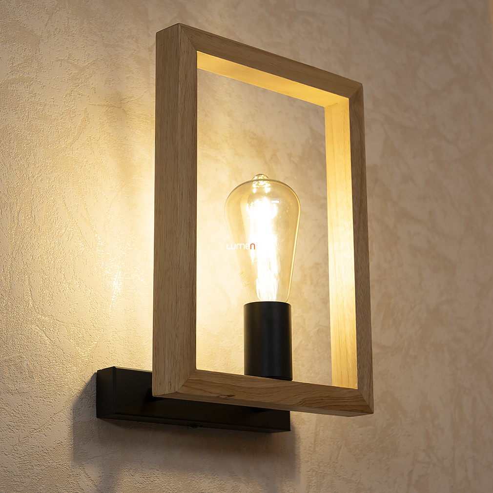 Minimál fali lámpa fa keretben (Indigo)
