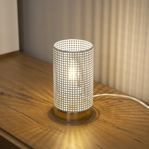   Rácsos asztali lámpa fehér színben, 18 cm - Boogie Rábalux 3179, 1xE14 foglalattal