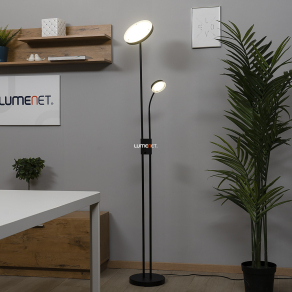   LED állólámpa olvasókarral minimál stílusban, kapcsolóval állítható fényerővel, 180 cm - Ophus Rábalux 3240, üveg, 3000 K, 2110 lm, 23 W