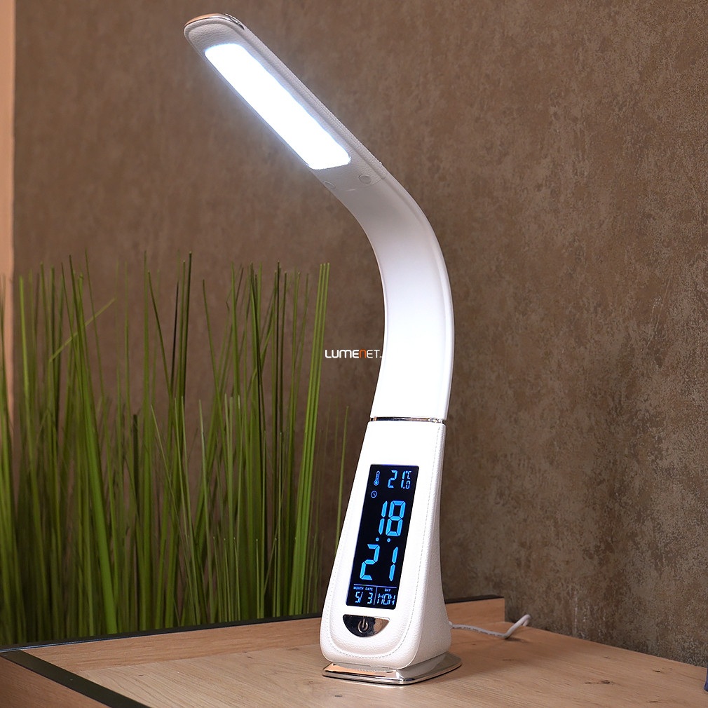 Kapcsolóval szabályozható íróasztali LED lámpa 33 cm - Lionel Rábalux 3516, 1xCR2032 elemmel (tartozék), 5000 K, 260 lm, 5 W