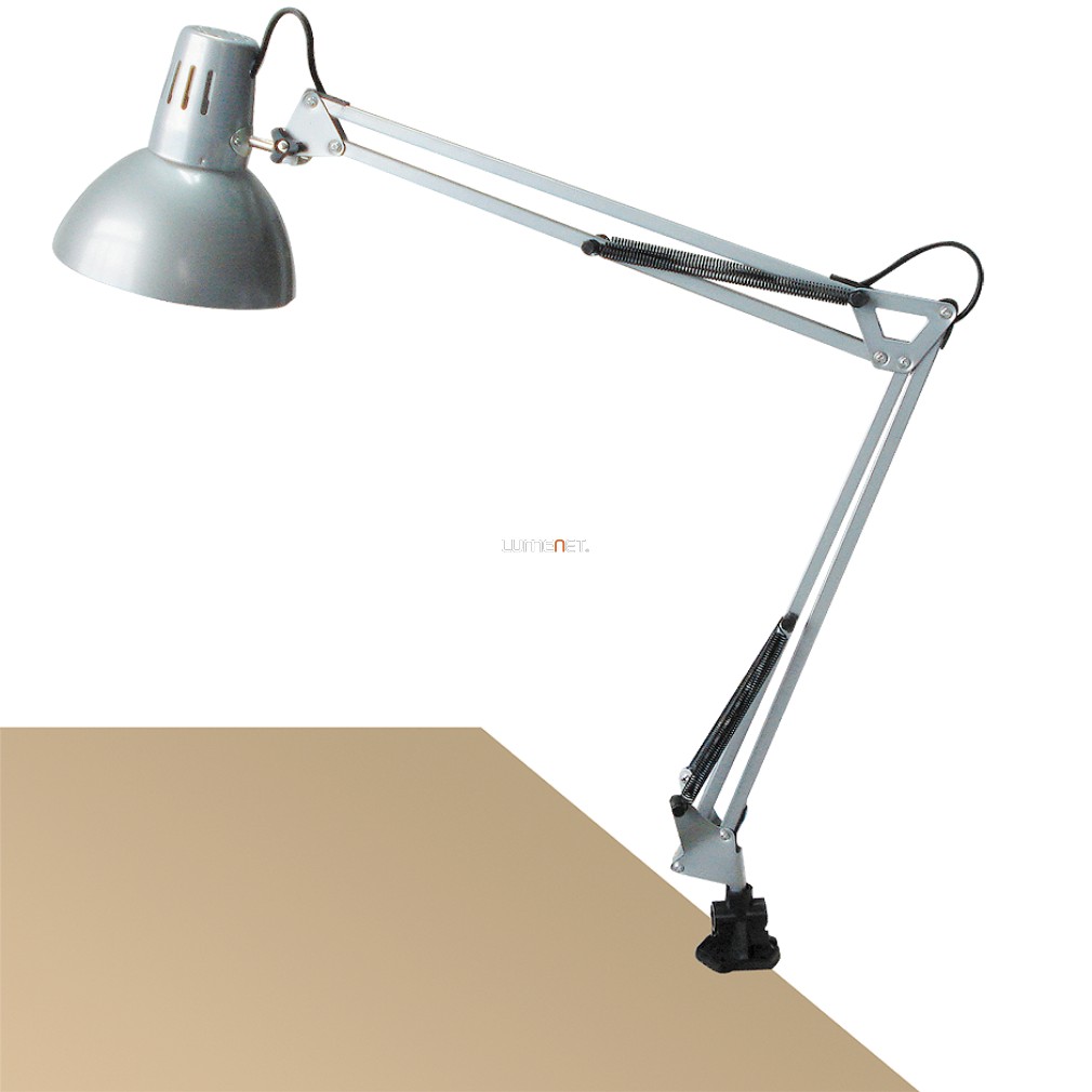 Íróasztali lámpa ezüst színben, felületre szerelhető (Arno)