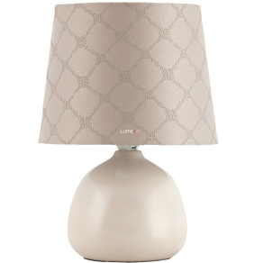   Mintás asztali hangulatlámpa bézs színben, 26 cm - Ellie Rábalux 4380, 1xE14 foglalattal