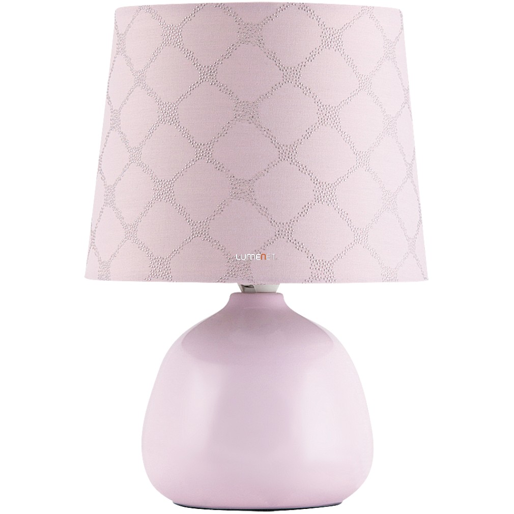 Textil asztali lámpa, pasztell rózsaszín (Ellie)