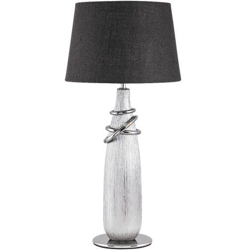 Textil asztali lámpa 59 cm, ezüst színben (Evelyn)