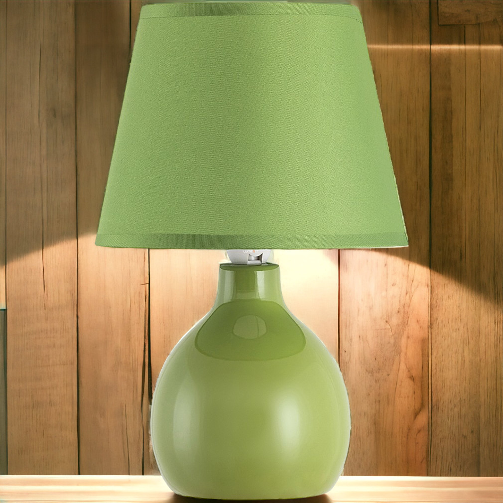 Zöld asztali lámpa, kerámia (Ingrid)