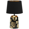 Levél mintás asztali lámpa arany-fekete színben, 30 cm - Sonal Rábalux 4549, 1xE14 foglalattal