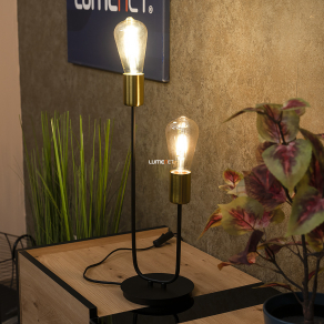   Asztali lámpa arany színben, két foglalattal, 42 cm - Lanny Rábalux 4560, 2xE27 foglalattal