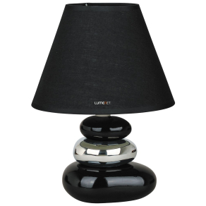   Éjjeli lámpa, fekete kerámia, 25 cm - Salem Rábalux 4950, 1xE14 foglalattal