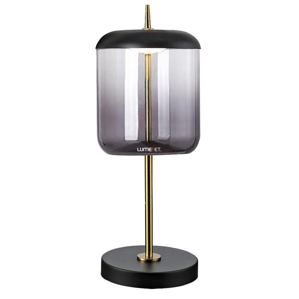 Asztali LED lámpa, füstszínű üveg (Delice)