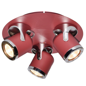   Mennyezeti spot lámpa három foglalattal, piros-króm - April Rábalux 5039