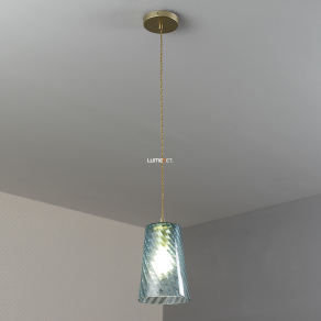   Kék függesztett lámpa arany színű textilkábellel - Azurine Rábalux 5226