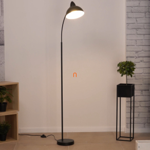   Állólámpa, fekete, 158 cm - Daron Rábalux 5240, talpkapcsoló, 1xE27 foglalattal