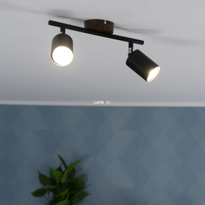   Fekete mennyezeti spot lámpa, két foglalattal - Edmund Rábalux 5296