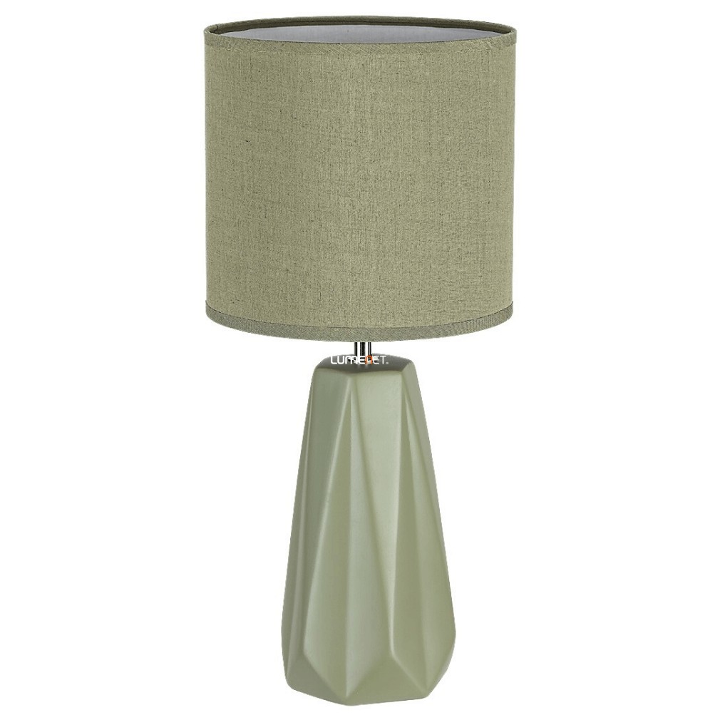 Textil asztali lámpa zöld színben (Amiel)