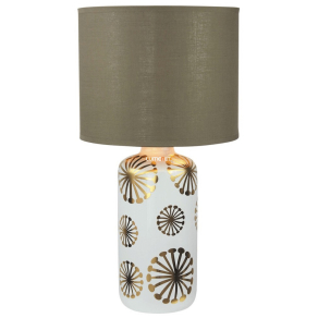   Asztali lámpa arany színű pitypang mintával, 49 cm - Ginger Rábalux 6030, 1xE27 foglalattal