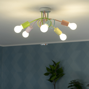   Színes mennyezeti gyereklámpa 5 foglalattal - Linett Rábalux 6340