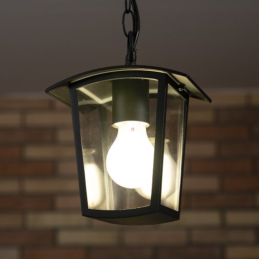 Kültéri függesztett lámpa lánccal, fekete (Taverna)