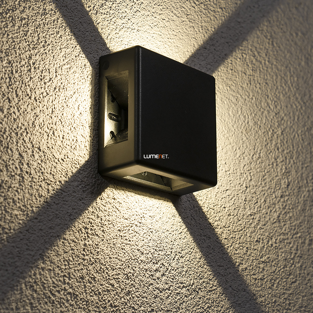 Modern kültéri fali LED lámpa, fekete (Lippa)