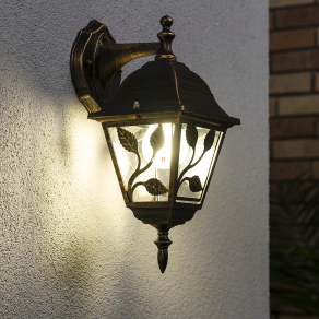   Antikolt kültéri falikar levél díszekkel - Haga Rábalux 8244