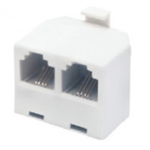 Telefon elosztó     1xdugó-2xaljzat TS 16/2/WH