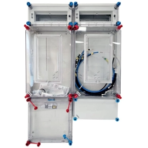   Hensel HB33KH24-U fogyasztásmérő szekrény, 1 vagy 3 fázisú általános és H-tarifás mérők számára, szabadvezetékes, 2x12modulos kiselosztó