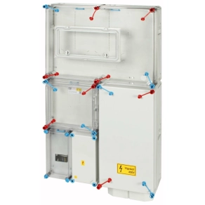   Hensel HB33K0F4-U1 fogyasztásmérő szekrény, 1 vagy 3 fázisú általános és vezérelt mérők számára, földkábeles csatlakozás, 4 modulos kiselosztó