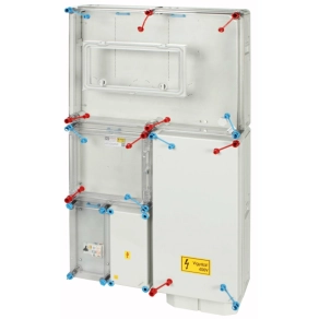   Hensel HB33K0F4D-U1 fogyasztásmérő szekrény, 1 vagy 3 fázisú általános és vezérelt mérők számára, földkábeles csatlakozás, dugaljzattal