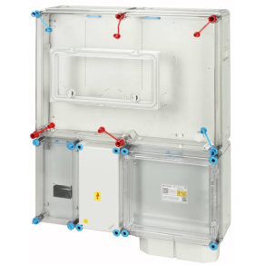   Hensel HB33K0F24-U1 fogyasztásmérő szekrény, 1 vagy 3 fázisú általános és vezérelt mérők számára, földkábeles csatlakozás (50 mm2-ig), 4 modulos kiselosztó