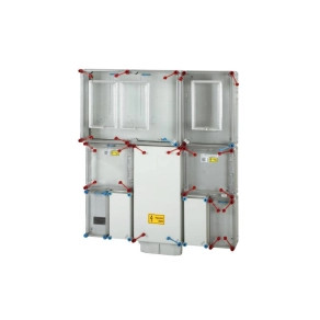   Hensel HB333KF4-U fogyasztásmérő szekrény, 1 vagy 3 fázisú általános és vezérelt és H-tarifás méréshez, földkábeles csatlakozás, 4 modulos kiselosztó