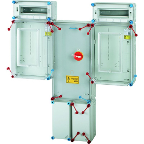   Hensel HCS421+MF csoportos mérőhely, 2 felhasználási hely, 1 vagy 3 fázisú általános méréshez földkábeles csatlakozás