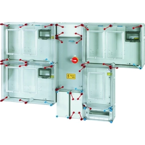   Hensel HCS432+1 csoportos mérőhely, 3 felhasználási hely, 1 vagy 3 fázisú általános és vezérelt és H-tarifás méréshez