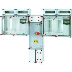   Hensel HCS422+MF csoportos mérőhely, 2 felhasználási hely, 1 vagy 3 fázisú általános és vezérelt / H-tarifás méréshez