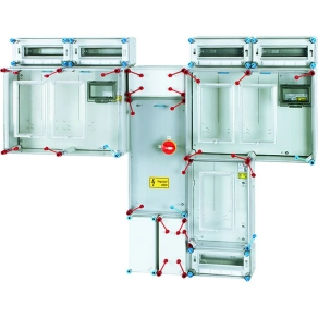   Hensel HCS422+1+MF csoportos mérőhely, 2 felhasználási hely, 1 vagy 3 fázisú általános és vezérelt / H-tarifás méréshez