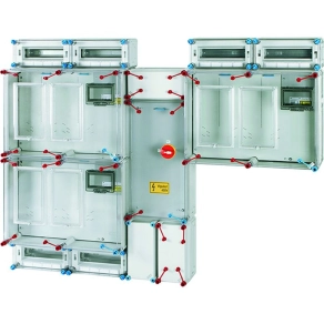   Hensel HCS432+MF csoportos mérőhely, 3 felhasználási hely, 1 vagy 3 fázisú általános és vezérelt és H-tarifás méréshez