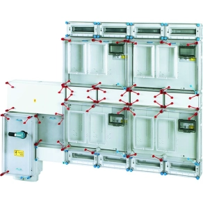   Hensel HCS442+MF csoportos mérőhely, 4 felhasználási hely, 1 vagy 3 fázisú általános és vezérelt /H-tarifás méréshez