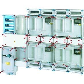   Hensel HCS442+1+MF csoportos mérőhely, 4 felhasználási hely, 1 vagy 3 fázisú általános és vezérelt /H-tarifás méréshez