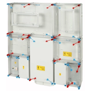   Hensel HB333KF4D-U1 fogyasztásmérő szekrény, 1 vagy 3 fázisú általános és vezérelt és H-tarifás méréshez, földkábeles csatlakozás, dugaljzattal