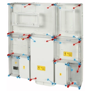   Hensel HB333KF4-U1 fogyasztásmérő szekrény, 1 vagy 3 fázisú általános és vezérelt és H-tarifás méréshez, földkábeles csatlakozás, 4 modulos kiselosztó