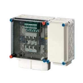   Hensel Mi-4219 Túlfeszültség védelmi szekrény T1 típus,max.50mm2, 3db OBO MC 50-B típusú túlfeszültség levezetővel